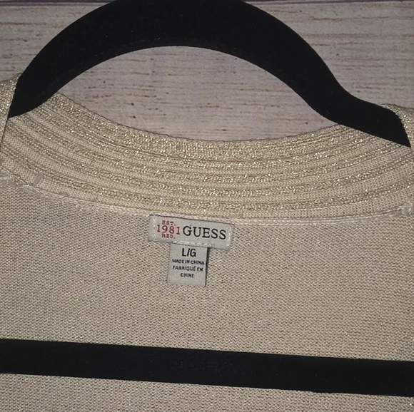 Gold Shimmer Wrap Sweater - Picture 3 of 6